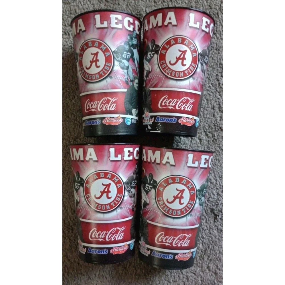 Alabama Football Stadium Souvenir Cup. “Legends” Lot Of 4 Roll Tide College